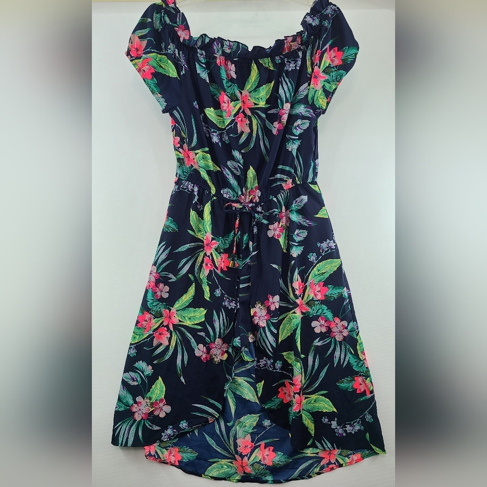 HINT OF BLUSH Women's Tropical Off the Shoulder High Low Romper Dress -‎ …